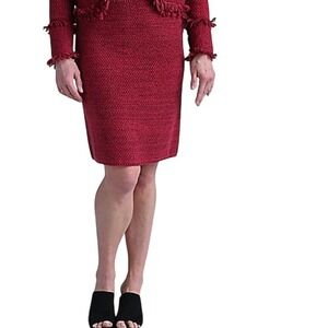 Kate & Mallory Sweater‎ Knit Skirt Womens Medium Red Knitwear Career NWOT